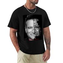 Black and white Robin Williams quote. T-Shirt Plus Size Comfort Fit Tee XL black