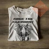 Limited Cage the Elephant Unisex Tee - CTE Custom Heavy Cotton Mens Kids T Shirt 140 black