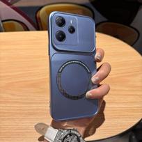 Metallic Finish Magnetic TPU Phone Case for Xiaomi Redmi Note 14 5G Shockproof Matte Soft Cover Redmi Note 14 5G gray
