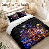 Five Nights at Freddys Bedding Set, 1 Duvet Cover & 2 Pillowcases Soft Comfortable Bedroom Home Textile Decor 135cmx200cm