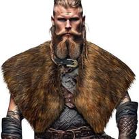 Vikingų dirbtinio kailio peties apsaugos Viduramžių Cosplay Kailinė peties skraistė LARP Kariui Helovino Teminiam vakarėliui Kostiumų Aksesuarai L ruda