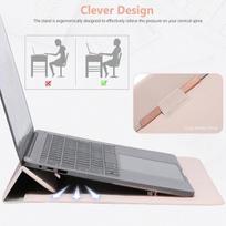 Hyzuo 13 colių nešiojamojo kompiuterio dėklas su stovo funkcija, skirtas macbook air 13 m4 m3 m2 m1 2025–2018, macbook pro 13 m2 m1 2024–2016, ipad air 13 m2, ipad pro 13 m4, surface pro, su priedų kišene, abrikosų spalvos