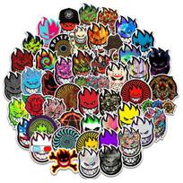50 dalių Spitfire tamsios kaukolės stiliaus siaubo komikso lipdukas mobiliesiems nešiojamiesiems kompiuteriams bagažo riedlentės dviračio lipdukas 25pcs gray