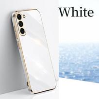 Prabangus 6D paauksuotas dėklas, skirtas Samsung Galaxy S23 S22 S21 S20 Ultra Plus FE A54 A34 A14 A24 A53 A52 A33 A23 A13 A32 5G A51 A31 A21S A22 M32 dangtelis for Samsung A04e balta