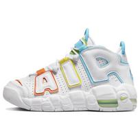 Nike Air More Uptempo GS Balti Vaivorykštiniai Vaikų Sportbačiai Daugiaspalviai Opti-Yellow Saugos Oranžiniai FJ4624-100 39 white