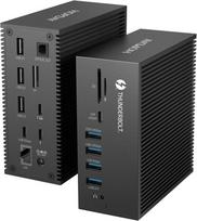Hopday 18-in-1 Thunderbolt 3 dokas, skirtas Usb-c nešiojamiesiems kompiuteriams, 100w įvestis, įkrovimas nešiojamam kompiuteriui, telefonui, 8k Dp, 1Gbps Ethernet, audio, Usb-a 10gbs, Usb-c 10gbs, Sd/tf, optinė išvestis (juodas)