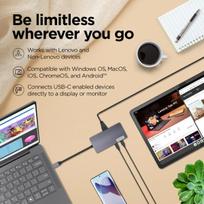 Lenovo USB-C Kelioninis Dock, Pilka, 150 g