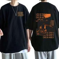 2024 m. reperis Kanye West Graphics Print marškinėliai THE LIFE OF PABLO marškinėliai vasaros unisex moteriški hiphopo mados marškinėliai trumpomis rankovėmis S black