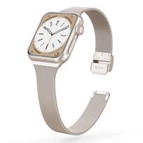 Plona apyrankė Metalinis dirželis Apple Watch Ultra 2 9 8 7 6 SE 5 4 3 38MM 40MM 41MM 45MM 49MM Nerūdijančio plieno milanietiškas dirželis iwatch 42MM 44MM 42mm 44mm 45mm white