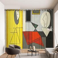 Garsus paveikslo užuolaida Picasso taikos balandis Nordic Minority meno užuolaidos audinys abstraktus realizmas miegamojo nuo grindų iki lubų langas (85W220H)x2(CM)&Rod Pocket