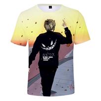 Rubius Merch 3D spausdintas marškinėlis Vyrams Moterims Vaikams Vasaros Mada Kasdienis Marškinėlis Animacinis Anime Harajuku Gatvės Drabužiai Viršūnės ir Marškinėliai 5XL pilka