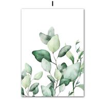 Drobės tapyba Pavasario žalia Akvarelė Augalo lapai Palmė Skandinaviški plakatai ir spaudiniai Namų sienų meno paveikslai Svetainės dekoras 30X40cm No Frame