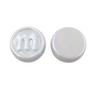 Oblate 10pcs Loose Beads M Letter Creative Bracelet Making Flat Round Beads UV Color Pendant Charms Material DIY Jewelry Accessories Acrylic balta