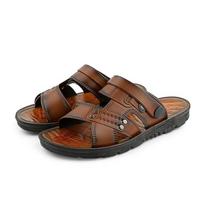 Dideli dydžiai Vyriškos vasarinės basutės Minkštas padadas Storas padadas Šlepetės Neslystančios Indoor Slipper Lauko Mados šlepetės Paplūdimio avalynė 43 ruda