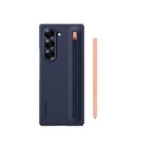 Originalus SAMSUNG Galaxy Z Fold6 S Pen telefono dėklas CoverZ Fold 6 apsauginis dėklas su įmontuotu S rašiklio laikiklio lizdu tamsiai mėlyna spalva
