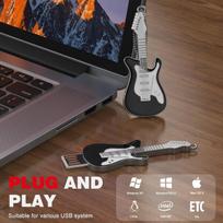 USB laikmena Atmintinė 128gb Funny Usb Stick - unikali 128gb Pendrive Usb 2.0 Flash Drive - Febniscte Usb Flash Drive 128 Giga Guitar Metal Red Usb Pen su dovanų dėžute