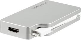 Startech.com aliumininis kelioninis a/v adapteris 4-in-1 usb-c į vga, dvi, hdmi arba mdp - usb type-c adapteris - 4k