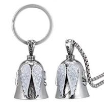 Luck Riding Bell Motociklas Angelas Sargas Sparnai Lucky Exorcist Bell Raktų pakabukas Sėkmės Talismanas Raktų pakabukas white