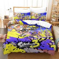 Splatoon 3 Inkling Kalmaras Patalynės Komplektas Viengulis Twin Pilnas Queen King Dydžio Lovos Komplektas Suaugusiųjų Vaikų Miegamojo Antklodės Užvalkalų Komplektai Paklodžių Komplektas 70x133cm 2pcs