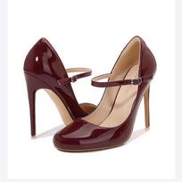 12cm Stileto Aukštakulniai Unisex Elegantiški Naktinio Klubo Apvaliapirštės Klumpės Dideli Dydžiai Batai Šventiniai Batai Dydis 35-46 39 vyno raudonos spalvos