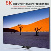 Displayport Dp 1.4 skirstytuvas-jungiklis 8k@30hz 4k@144hz, 1 įvestis 3 išvestys Displayport jungiklis, suderinamas su įvairiomis vaizdo šaltinių ir ekranų sąsajomis