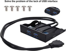 Ciciglow 3.5 colių lizdo 2 prievadų šakotuvas, usb 3.0 su greito įkrovimo prievadu, 19 kontaktų į 2 prievadų usb 3.0 šakotuvas kompiuteriui, usb atmintinės, greitas duomenų perdavimas, tinka bet kuriam 3.5 colio diskelių lizdui (juodas)