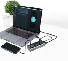 Logilink Ua0387 - Usb 3.2 Gen 1 šakotuvas, 7 prievadai + 1 x greito įkrovimo prievadas, įjungimo/išjungimo jungiklis, aliuminis