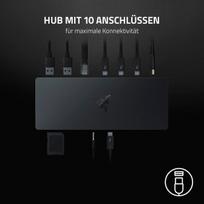 Razer Thunderbolt 4 Dock Chroma – aukščiausios kokybės stotelė su rgb apšvietimu, skirta windows ir mac (10 prievadų viename, išvestis į du 4k monitorius arba vieną 8k monitorių), juoda