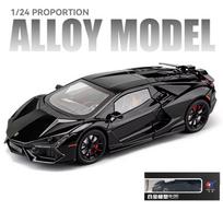 1:24 Lamborghini Revuelto Lydinio Mastelio Automobilio Modelis Die-cast Metalinis Miniatiūrinis Automobilis Garsas ir Šviesa Kolekciniai Papuošalai Vaikiškas Žaislinis Automobilis Dovana juoda
