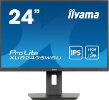 Monitorius Iiyama Prolite Xub2495wsu-b7 61.1 cm 24.1 colio Ips Led monitorius Wuxga 16:10 Hdmi Dp Usb 3.2 Usb-c Slim-line aukščio reguliavimas Pivot Black