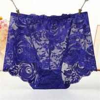 Moteriški apatiniai Sexy Lace Be Trace Hip High Liemens Moteriški trikampiai apatiniai medvilniniai kulkšnys Patogios kelnaitės didelio dydžio L mėlyna
