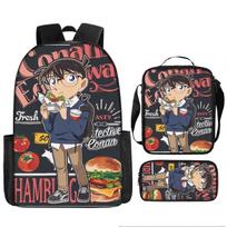 Detektyvas Konanas Animacinis Mokyklinis Krepšys Vidurinės Mokyklos Mokinio Kuprinė Vyrams ir Moterims Didelės Talpos Dvimatės Pabaisos Vagis Kidd Papildoma Prekė 15 inch backpack black