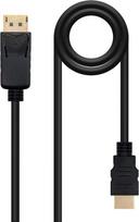 Brightium Displayport į Hdmi konverterio kabelis su jungtimis iš abiejų pusių, juodas, ilgis 2.0 m, idealus prietaisams su dp išvestimi prijungti prie ekranų su hdmi įvestimi