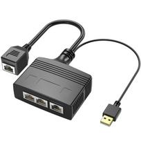 Riieyoca 1 į 3 prievadų Rj45 ethernet skirstytuvo adapteris, 8 gyslų 100Mbps didelės spartos Lan tinklo skirstytuvas, skirtas Cat5, Cat5e, Cat6, Cat7, Cat8 (moteriškas)