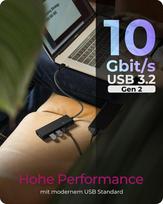 Icy Box Usb 3.2 Gen 2 šakotuvas, 4 prievadai, 10Gbps, 100w Pd