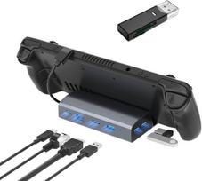 Yaboang dokstotelė, skirta Steam Deck, 6-in-1 aliumininis Steam Deck doko stovas su Hdmi 2.0 4k @ 60hz, 3 x Usb 3.0 prievadais, Gigabit Ethernet, 100 W Pd greito įkrovimo kelių prievadų adapteris, skirtas Valve Steam