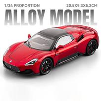 1/24 Maserati MC20 Cabrio Alloy Sports Car Model Diecasts Metal Track Racing Car Vehicles Model Sound Light Simulation Kids Gift raudona