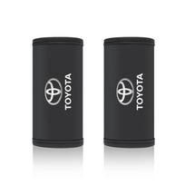 1/2 vnt. Automobilio stogo rankenos dangtelis Durų porankio odinis apmušalas Toyota Gazoo Racing Corolla TRD Yaris Chr Auris Rav4 Camry Prius Prado Avensis 2pcs TOYOTA juoda
