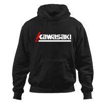 Naujas vyriškas gatvės lenktynių kostiumas su gobtuvu Kawasaki per didelis sportinis drabužis laisvas megztinis šaunus 3XL black
