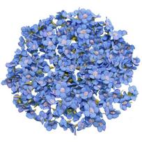 50 vnt. 2 cm spalvingų ramunėlių žiedų galvutės Mini šilkinės dirbtinės gėlės vainikui, scrapbookingui, namų, vestuvių dekoravimui blue