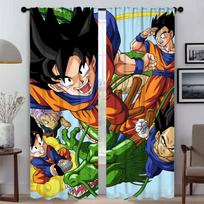 Virtuvės užuolaidos Vaikų kambarys D-Dragon-ballS Užuolaidos nuo uodų 2 vnt. Langų užuolaidų gaubtai Pertvara Tifonas Miegamajam W50xH70cmx2pcs-CL brown
