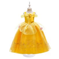 Vaikiškos princesės suknelės mergaitėms Belės vakarėlio kostiumas vaikams Helovino Kalėdų vakarėlio elegantiška suknelė 110cm yellow