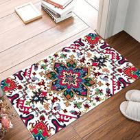 Persian Style Printing Non-Slip Waterproof Doormat Easy Clean Entrance Floor Mat Home Decor Durable Classic Retro and Beautiful 40x60cm gray