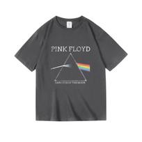 Pink Floyd Dark Side of The Moon Albumo Viršelis Marškinėliai Viršutiniai Drabužiai Vintage Vyrams Moterims Dydeli Medvilniniai Drabužiai Hip Hop Unisex Marškinėliai Drabužiai S gray