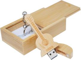 USB laikmena Gitaros formos klevo medienos atminties kortelė Usb atmintinė medinėje dėžutėje (3.0/16gb, bambuko mediena)