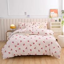 Braškių patalynės kolekcija Rožinė Kawaii braškių antklodės užvalkalas Minkštas dvipusis comoforterio užvalkalas su 2 užvalkalais pagalvėms moterims mergaitėms Single 150x200cm white