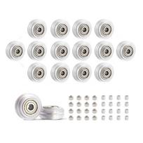 Imetrx 3d spausdintuvo ratukai polikarbonatiniai V-formos ratukai su ekscentriniu stulpeliu 8 mm aliuminio stulpelis 8 mm, skirti Creality Ender 3 3d spausdintuvų serijai (16 vnt.)