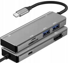 Art adapteris, šakotuvas, kortelių skaitytuvas 2x Usb 3.0 Hdmi 4k 60hz Usb-c 100w 5a