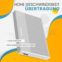 Išorinis kietasis diskas Suhsai išorinis kietasis diskas 1tb išorinis atsarginis diskas Usb 3.0 didelės spartos duomenų perdavimo kietasis diskas, suderinamas su Mac nešiojamuoju kompiuteriu, stacionariu kompiuteriu, žaidimų konsole (sidabrinis)