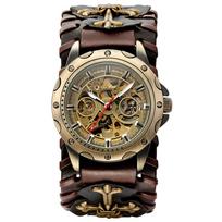 SHENHUA Retro gotiškas bronzinis skeletas automatinis mechaninis laikrodis vyrams Steampunk savaime besisukantis laikrodis Tourbillon laikrodis Reloj Hombre black